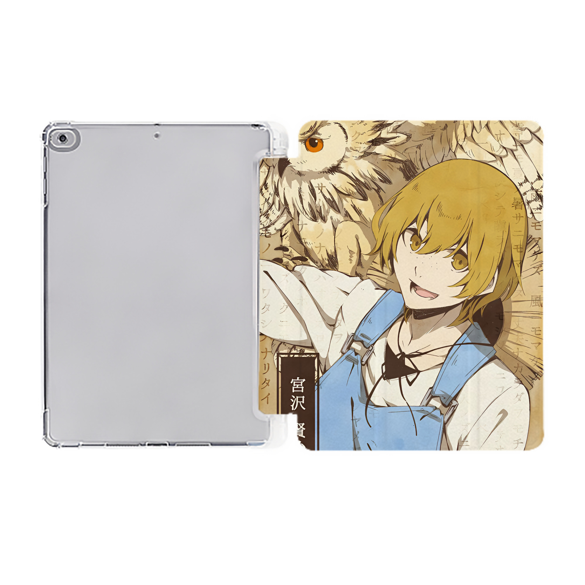 （画像用） 文豪ストレイドッグス Bungo Stray Dogs IPad ケース ペン収納付き 三つ折りスタンド PUレザー×シリコン 対応機種9.5/10.5/10.9インチ
